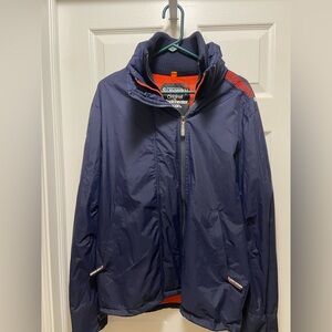 Superdry Jacket Womens Windcheater 3 Zip Orange/Navy Trekking Performance Size L